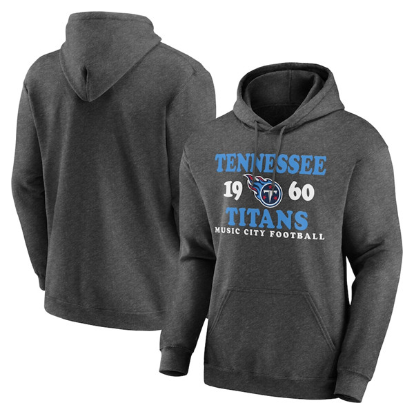 Men's Charcoal Tennessee Titans Heathered Fierce Competitor Pullover Hoodie